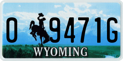 WY license plate 09471G