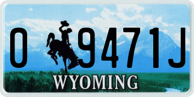 WY license plate 09471J