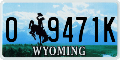 WY license plate 09471K