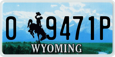 WY license plate 09471P