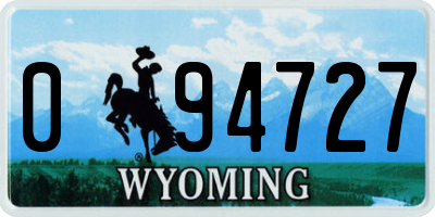 WY license plate 094727