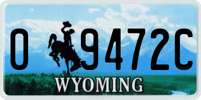 WY license plate 09472C