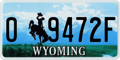 WY license plate 09472F