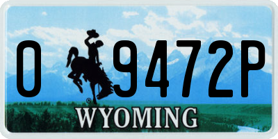 WY license plate 09472P