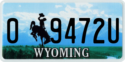WY license plate 09472U