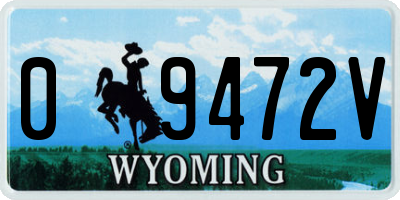 WY license plate 09472V