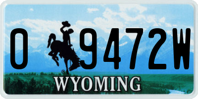 WY license plate 09472W