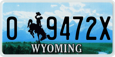 WY license plate 09472X