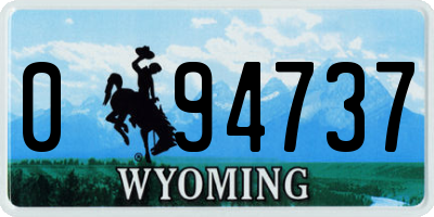 WY license plate 094737