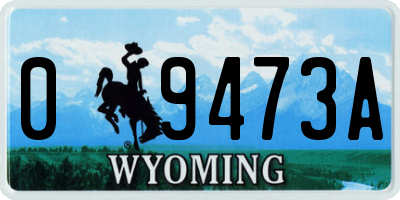 WY license plate 09473A