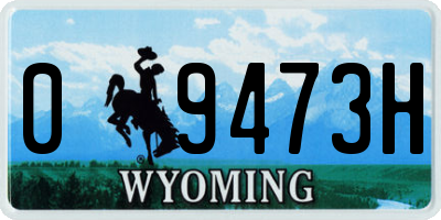 WY license plate 09473H