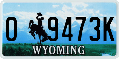 WY license plate 09473K