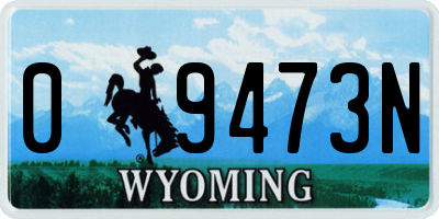 WY license plate 09473N