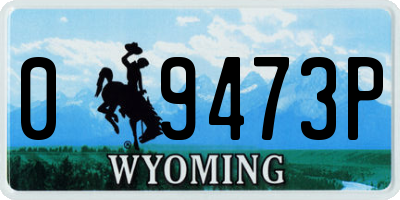 WY license plate 09473P