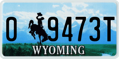 WY license plate 09473T