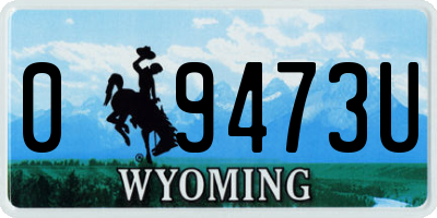 WY license plate 09473U