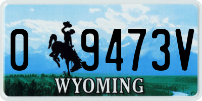 WY license plate 09473V