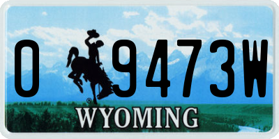 WY license plate 09473W
