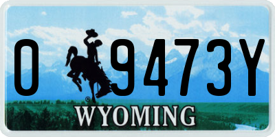 WY license plate 09473Y
