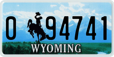 WY license plate 094741