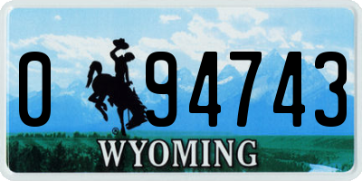 WY license plate 094743