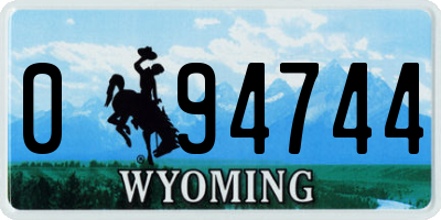 WY license plate 094744