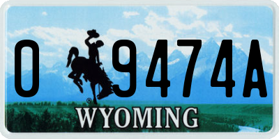 WY license plate 09474A
