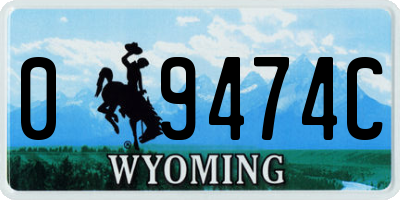 WY license plate 09474C