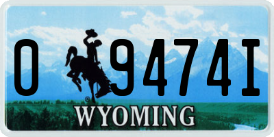 WY license plate 09474I