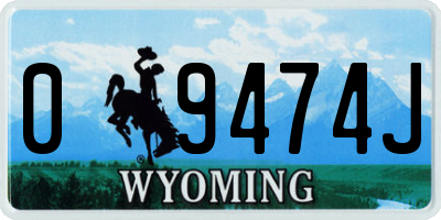 WY license plate 09474J