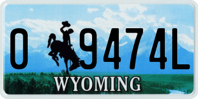 WY license plate 09474L