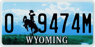 WY license plate 09474M