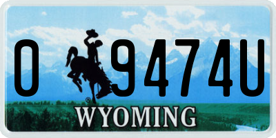 WY license plate 09474U