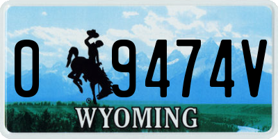 WY license plate 09474V