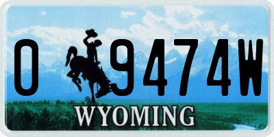 WY license plate 09474W