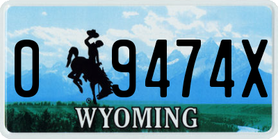 WY license plate 09474X