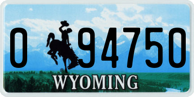 WY license plate 094750