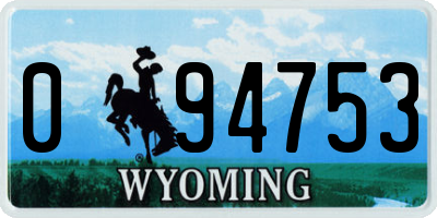 WY license plate 094753