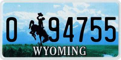 WY license plate 094755