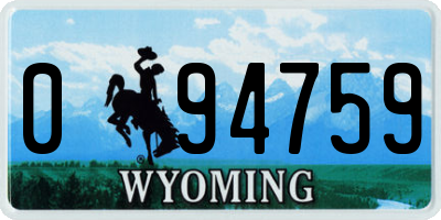 WY license plate 094759