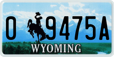 WY license plate 09475A