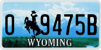 WY license plate 09475B