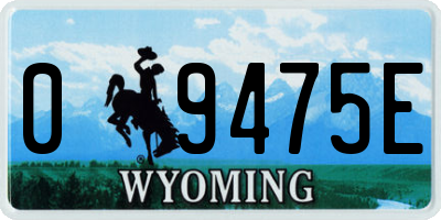 WY license plate 09475E