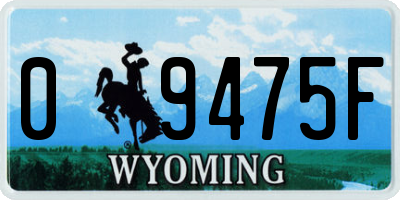 WY license plate 09475F