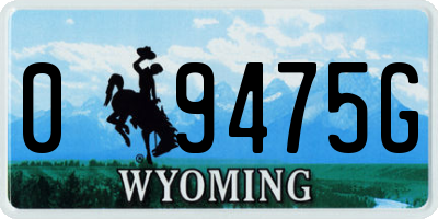 WY license plate 09475G