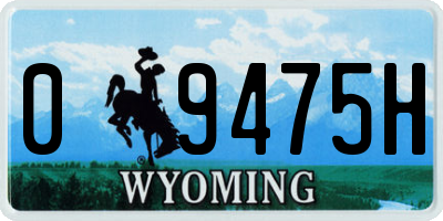 WY license plate 09475H