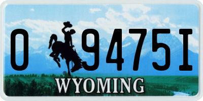 WY license plate 09475I