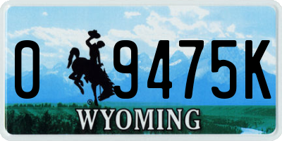 WY license plate 09475K