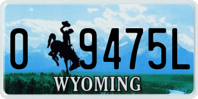 WY license plate 09475L