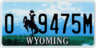WY license plate 09475M